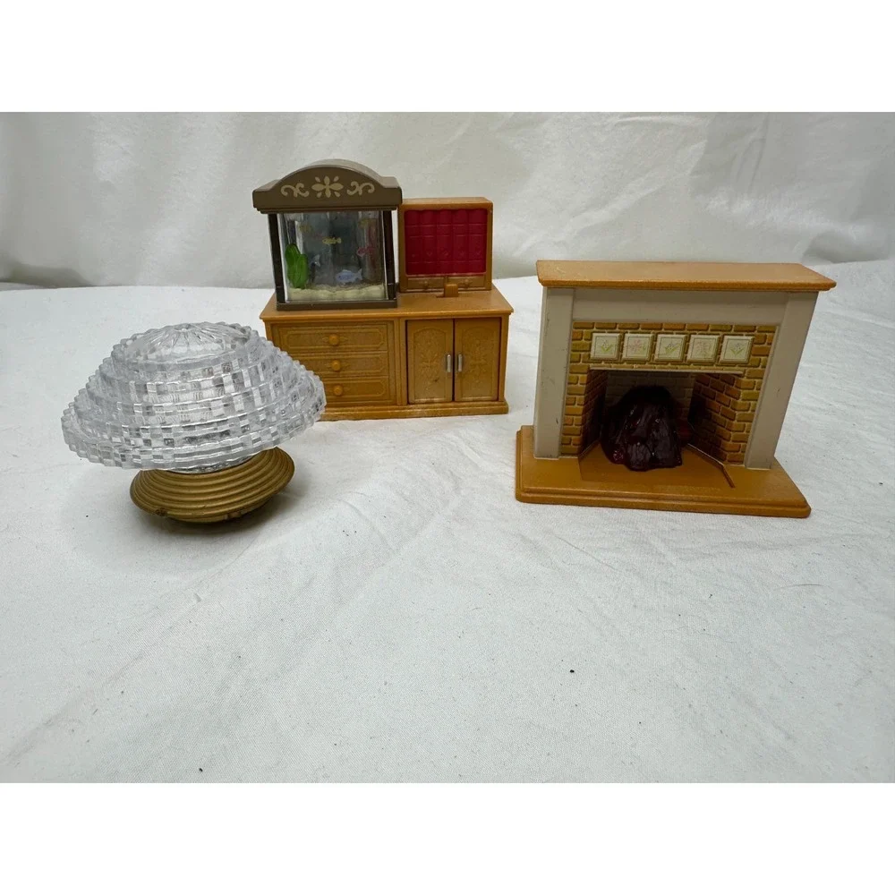 epoch calico critters light up chandelier Fishtank Fireplace set
